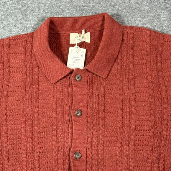 Marine Layer Mens Arthur Sweater Button Down Veneer Large Wool Blend Large NWT - Picture 6 of 15